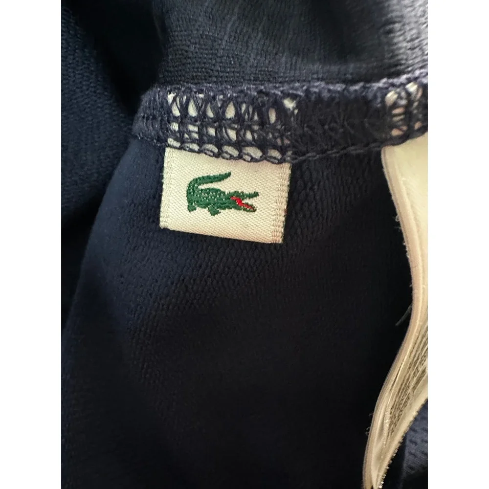 Lacoste Performance High-Neck Midlayer Golf Sweatshirt Mens XL Navy Blue 1/4 Zip